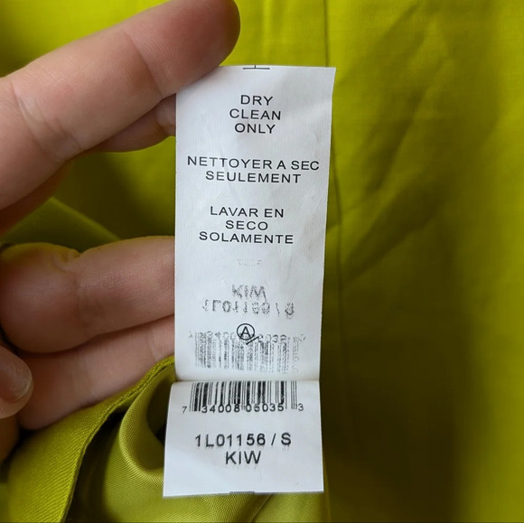 NWT KAREN KANE Jacket Blazer Zip-Front Women Lime Green linen Pocket Lined Small - Picture 7 of 11